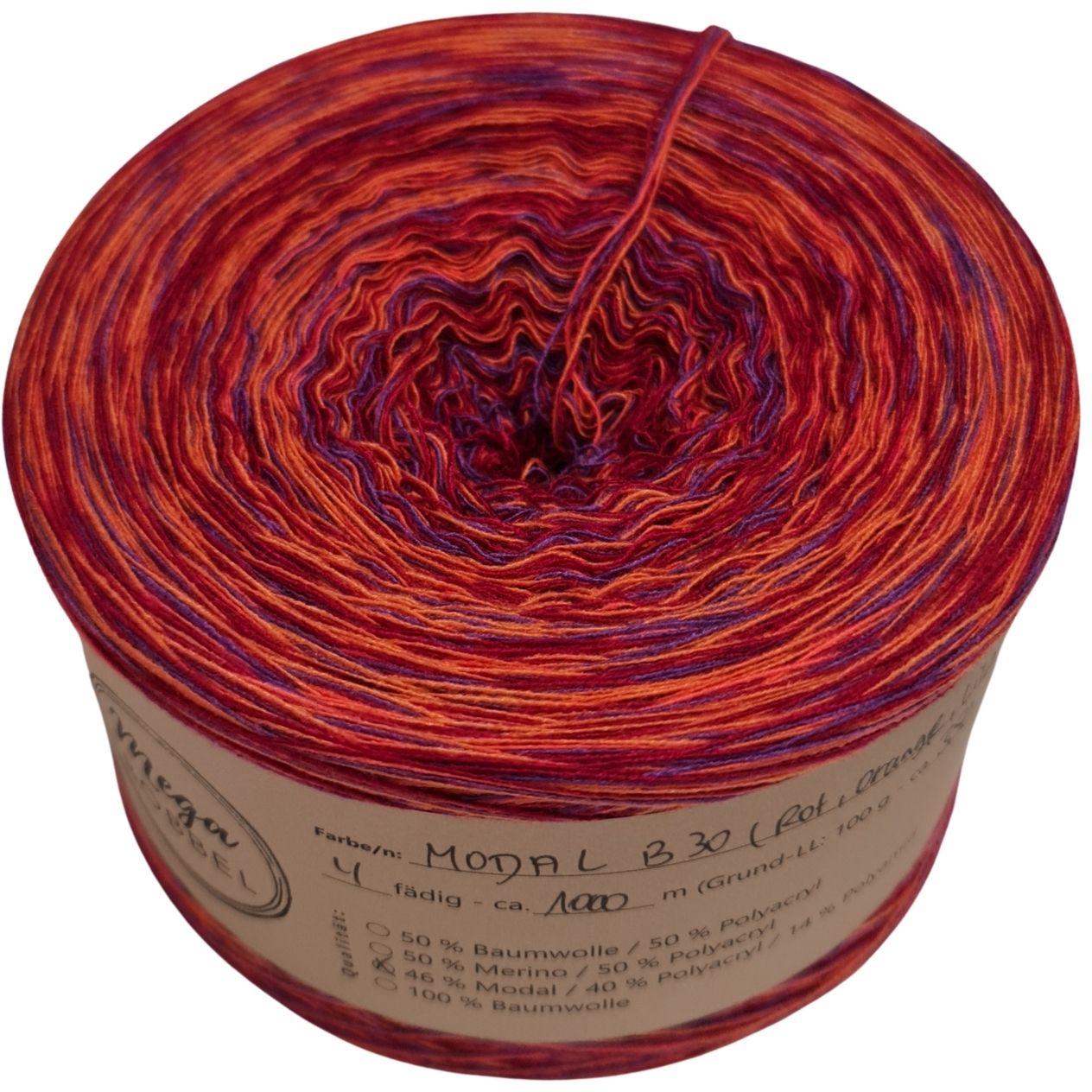 MODAL - B30 Rot, Orange, Lila meliert - 1000m - 4 fädig