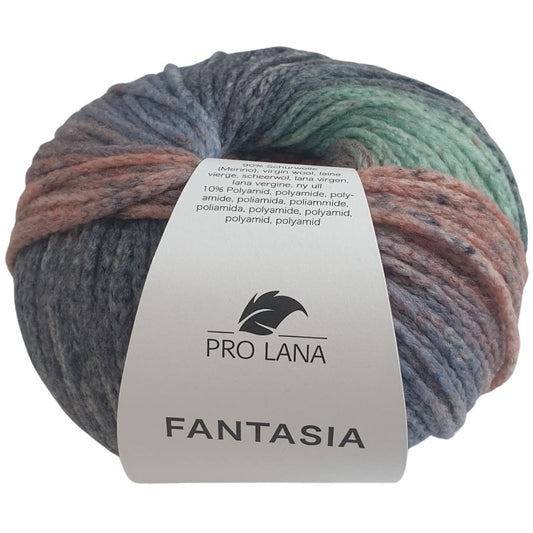 Pro Lana - FANTASIA - 50g/120m - Kettgarn mit Farbverlauf - 180 Grau Grün Quarz