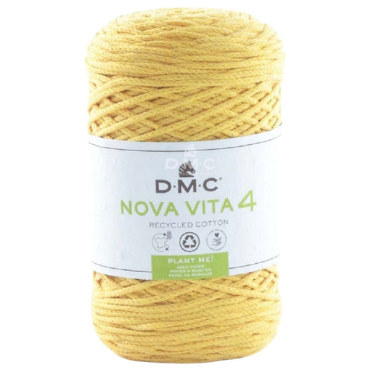 DMC Eco Nova Vita 4 (Einfarbig 250g) - 80% recycelte BW / 20% PES - 09 Gelb