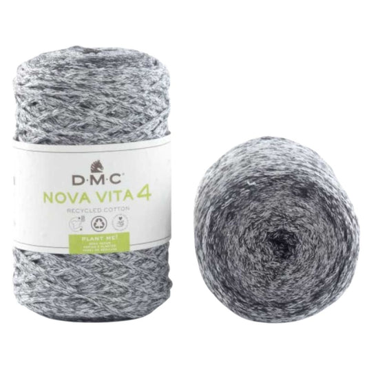 DMC Nova Vita 4 (Multicolor 250g) - 80% recycelte Baumwolle / 20% Polyester - 122 Grey Black