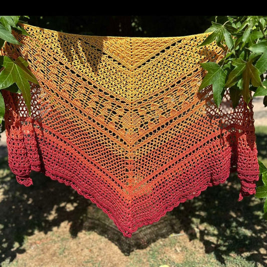 Häkelanleitung - Dreieckstuch "Kürbissuppe"