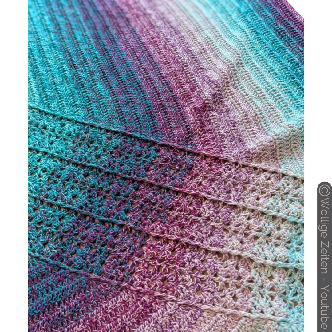 Häkel-Set - MegaBobbel "Traumwelt" (B9) 4fädig-1250m + Video-Anleitung "Tuch Barrock"