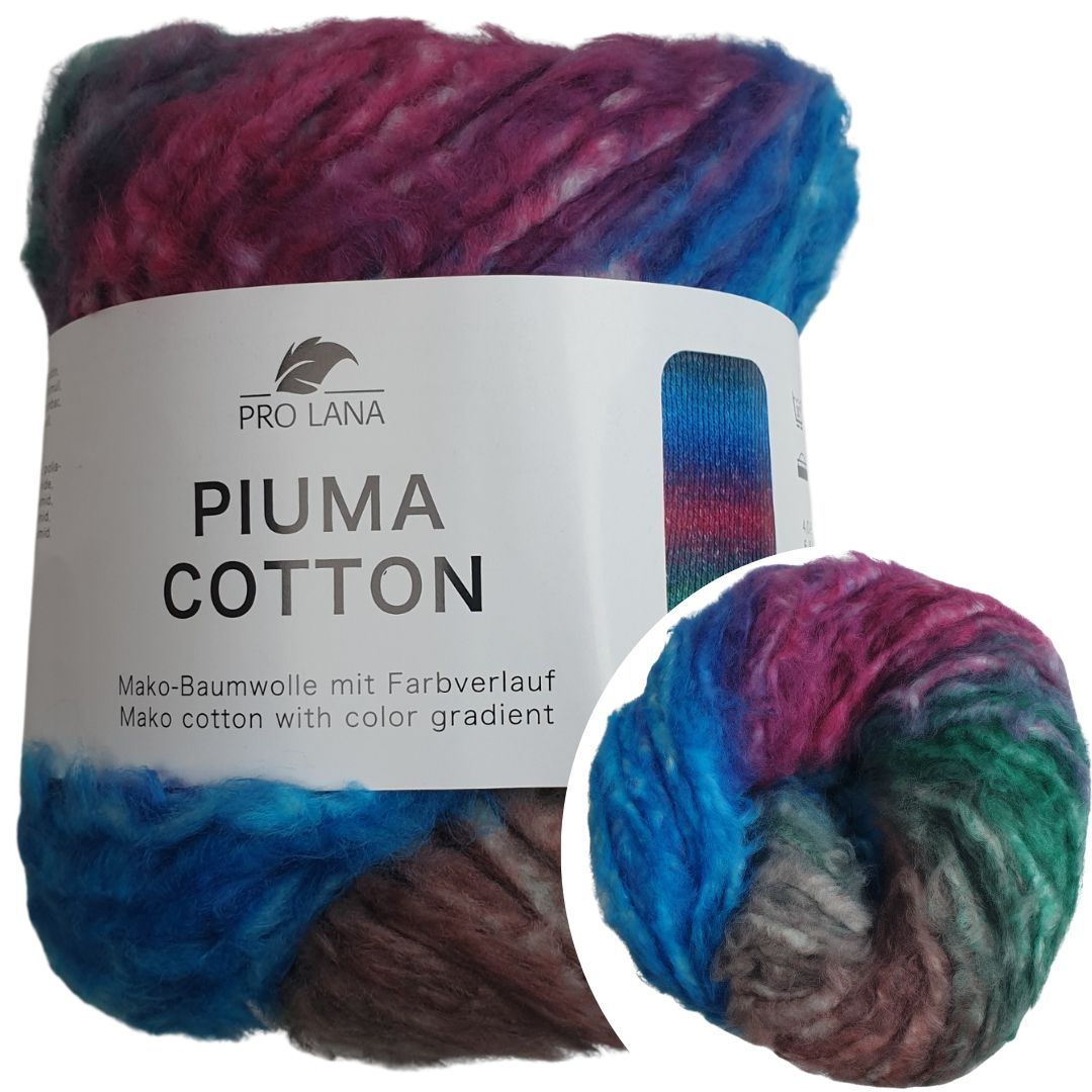 Pro Lana - Piuma cotton - 50g/140m - 02 Grün Pink Blau