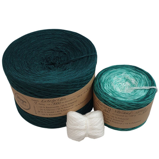 Modalgarn-Set für das Dreieckstuch "Picotong" (ohne Anleitung) - Grüntöne