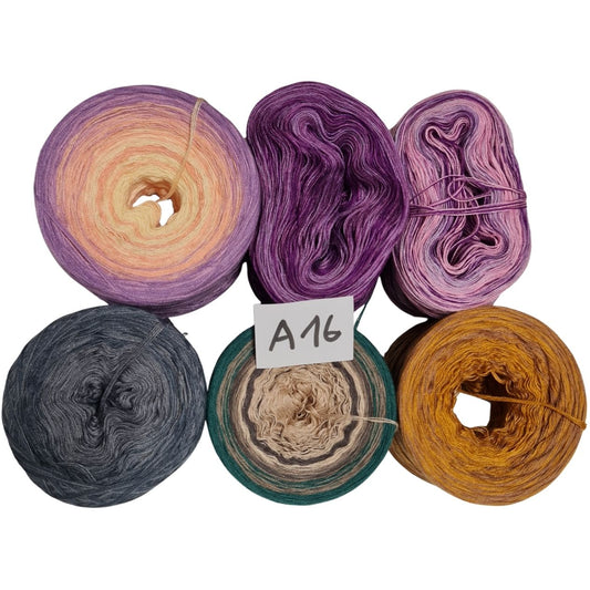 Bobbel-Paket - (A 16 ) - 3+4 fädig-ca. 550g - Mützen+Patchwork