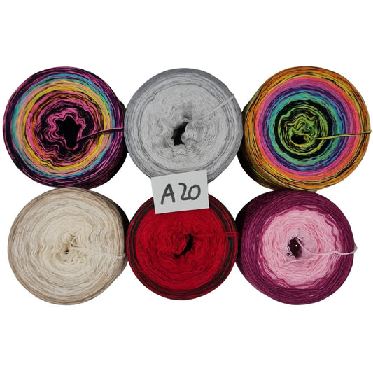 Bobbel-Paket - (A 20 ) - 3+4 fädig-ca. 780g - Mützen+Patchwork
