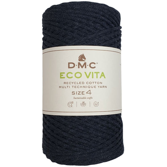 DMC Eco Nova Vita 4 (Einfarbig 250g) - 80% recycelte BW / 20% PES - 077 Dunkelblau