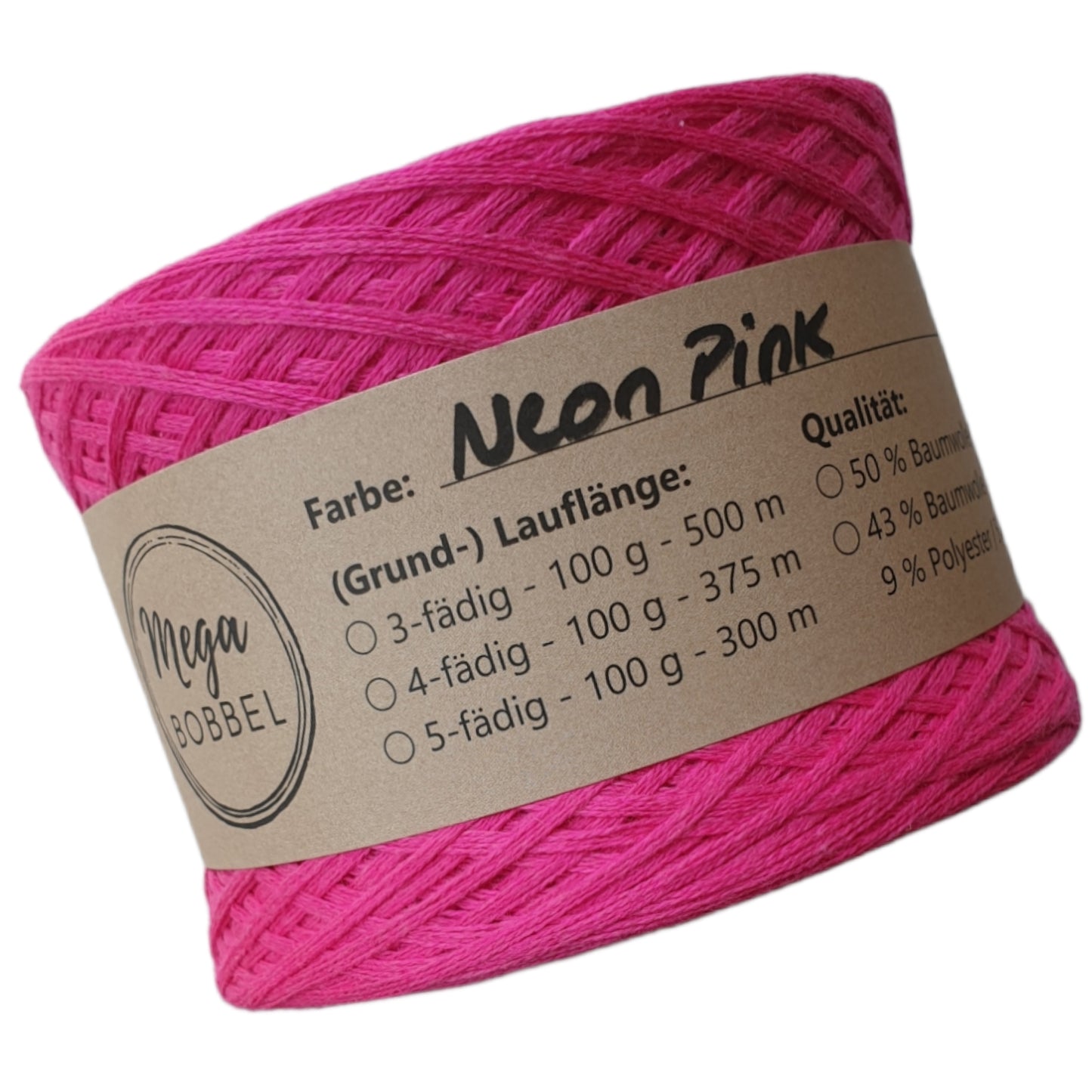 RETOURE: Uni-Bobbel *Neon Pink* (4 fädig - ca. 375m)