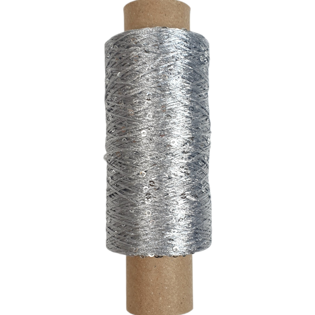 Paillettengarn - Silber - (BG38)