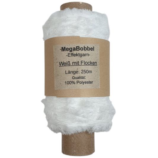 Effektgarn - Weiß mit Flocken - (BG52) - 250m