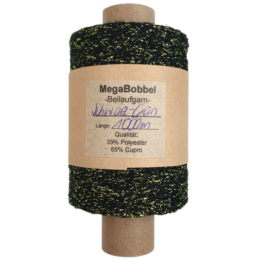 Glitzergarn - Schwarz-Grün - (BG54R) - dickeres Lurexgarn - 1000m