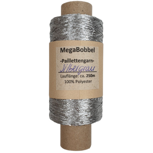 Paillettengarn - Silbergrau - (BG69L) - 250m