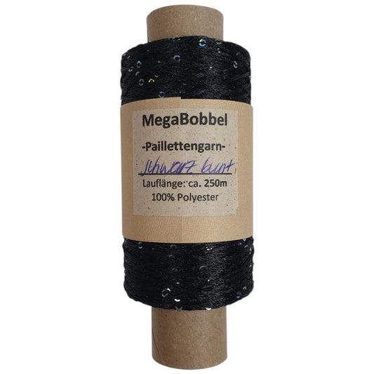 Paillettengarn - Schwarz bunt - (BG69R) - 250m