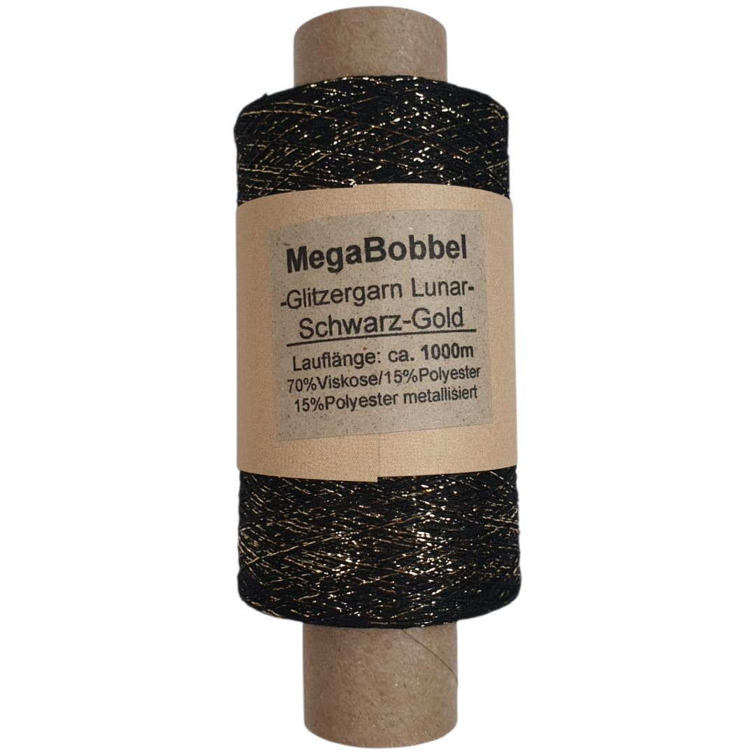 Lunar - Glitzergarn - Schwarz-Gold - (BG) - 1000m