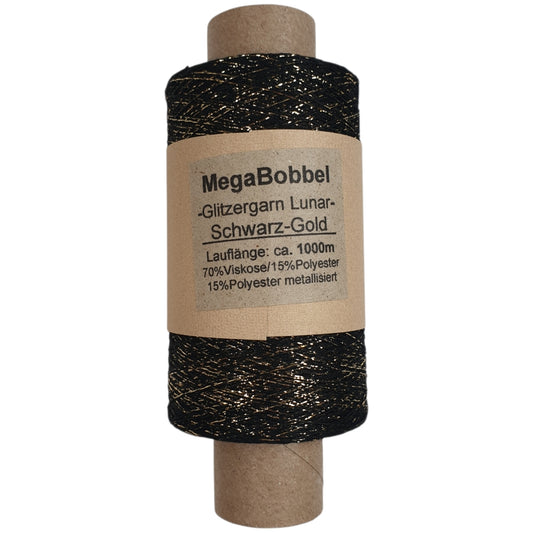 Lunar - Glitzergarn - Schwarz-Gold - (BG106) - 1000m