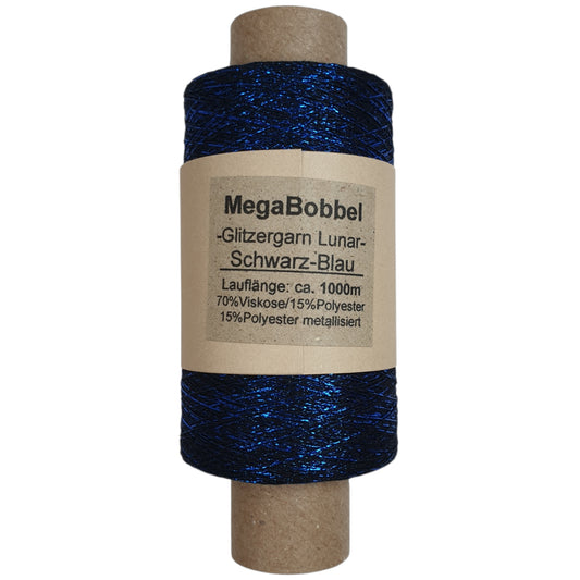 Lunar - Glitzergarn - Schwarz-Blau - (BG98) - 1000m