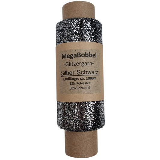Glitzergarn - Silber-Schwarz- (BG65)