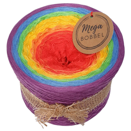 Bunter Regenbogen ( TUCHwicklung: 3 fäd.- ca. 1250m - Außenfarbe: Oleander)