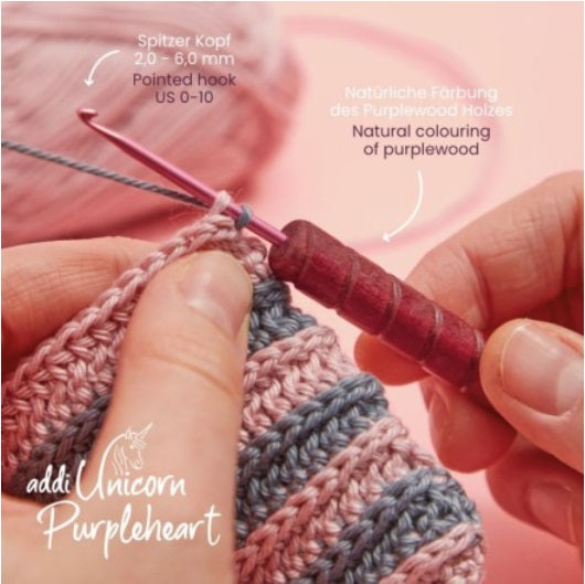 addi - Unicorn Purpleheart - Häkelnadel