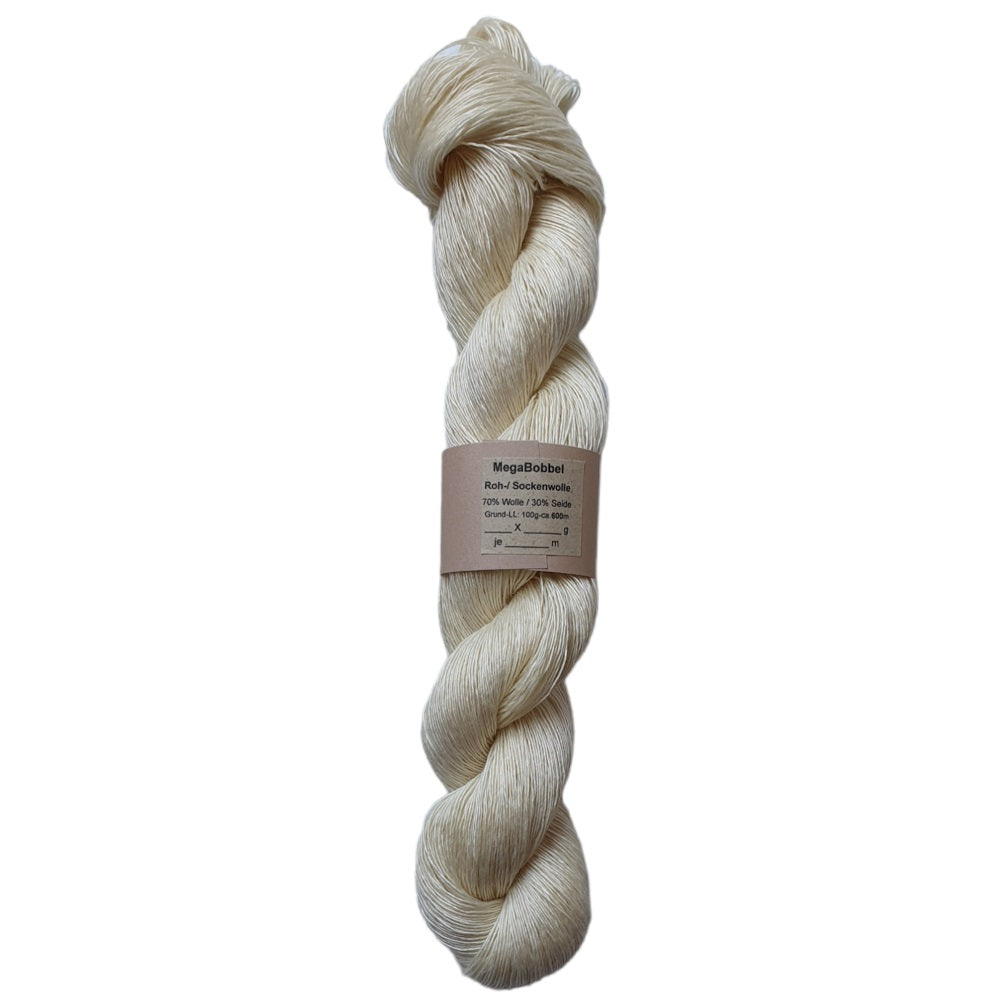 (5) Roh- / Sockenwolle - 70% (Merino-) Wolle / 30% Seide (6/1)