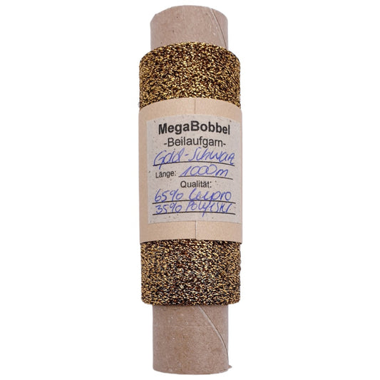 Glitzergarn - Schwarz-Gold - (BG13) - 1000m